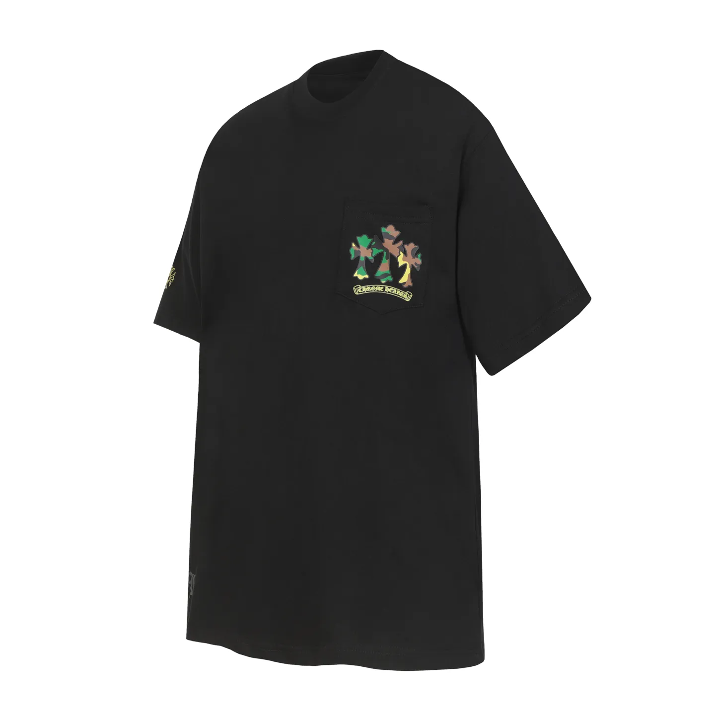 P160 Cross-border running quantity model, please do not place an order if you pursue quality - Chrome Hearts/Chrome Hearts green military flower Sanskrit horseshoe print popular short-sleeved T-shirt - High weight, high density and high quality, soft, delicate and skin-friendly wool, soft and silky to the touch, excellent warmth and skin-friendly properties - Custom-woven and custom-dyed, no color difference, no matter the fabric or workmanship details, beat the ordinary version on the market -Colour: black white -Size: S M L XL
